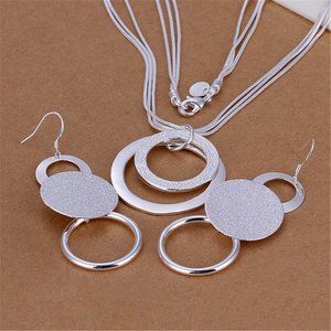 925 silver necklace and earring set
